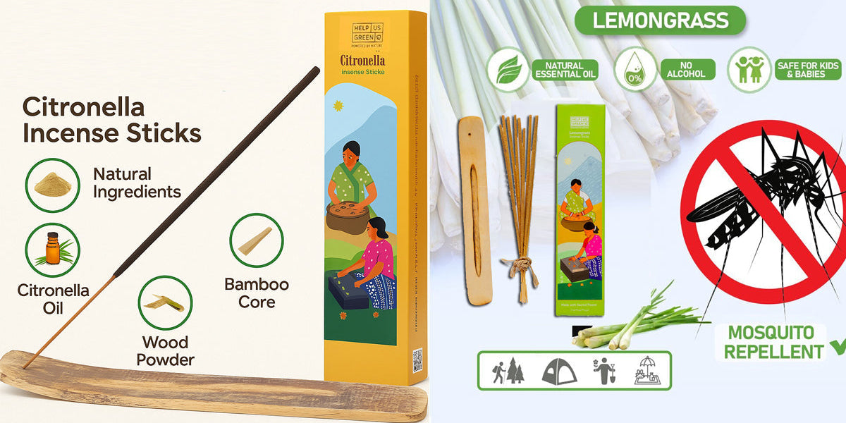 Help Us Green Natural Mosquito Repellent Stick with Citronella and Lemongrass Fragrance: A Sustainable and Effective Solution