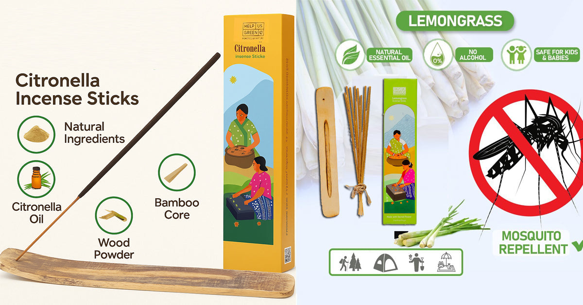 Help Us Green Natural Mosquito Repellent Stick with Citronella and Lemongrass Fragrance: A Sustainable and Effective Solution