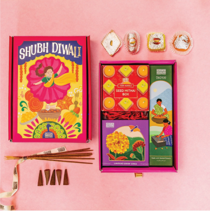 Diwali Gift Hamper 18: Incense sticks, Dhoop Cones & Plantable Seed Mithai