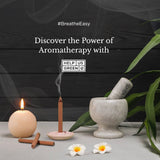 Woman lighting eco-friendly incense stick from HelpUsGreen in a serene home setting