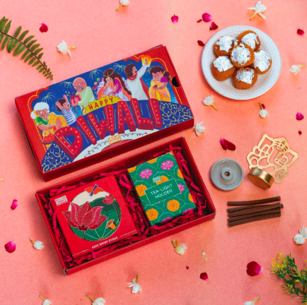 Diwali Gift Hamper 8: Dhoop sticks, Cones & Light Holder