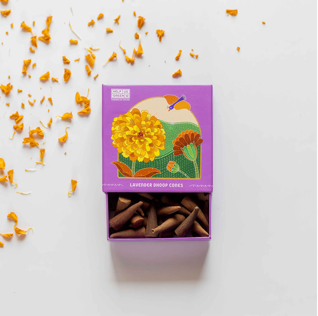 Lavender Dhoop cones