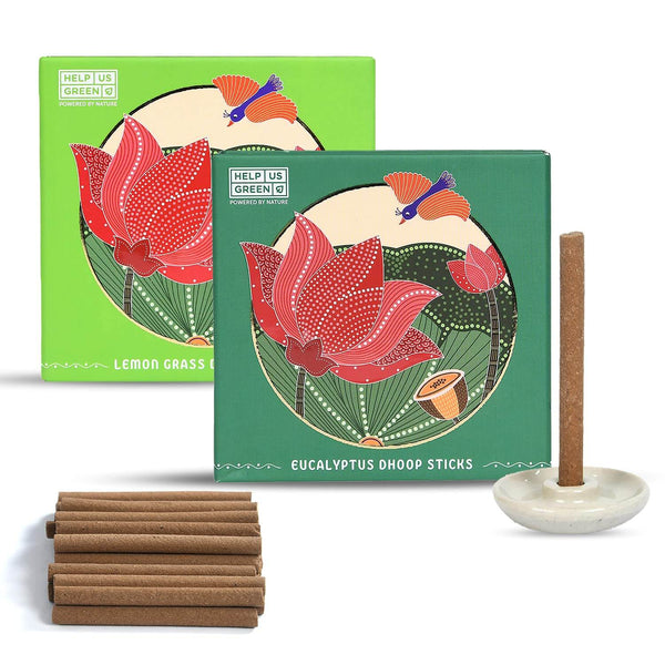 Help Us Green Lemon Grass & Eucalyptus, 50 Sticks (Combo Pack of 2)