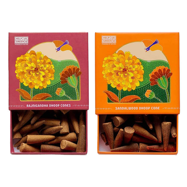 Rajnigandha & Sandalwood Natural Dhoop Cones – Combo Pack
