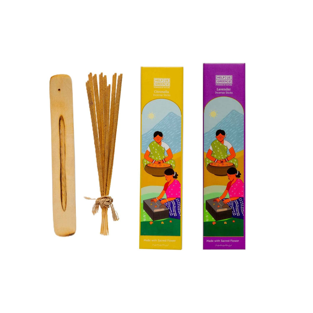 Natural Incense Sticks Citronella+Lavender Fragrance (2 Packs, 40 Sticks Per Pack) - HelpUsGreen