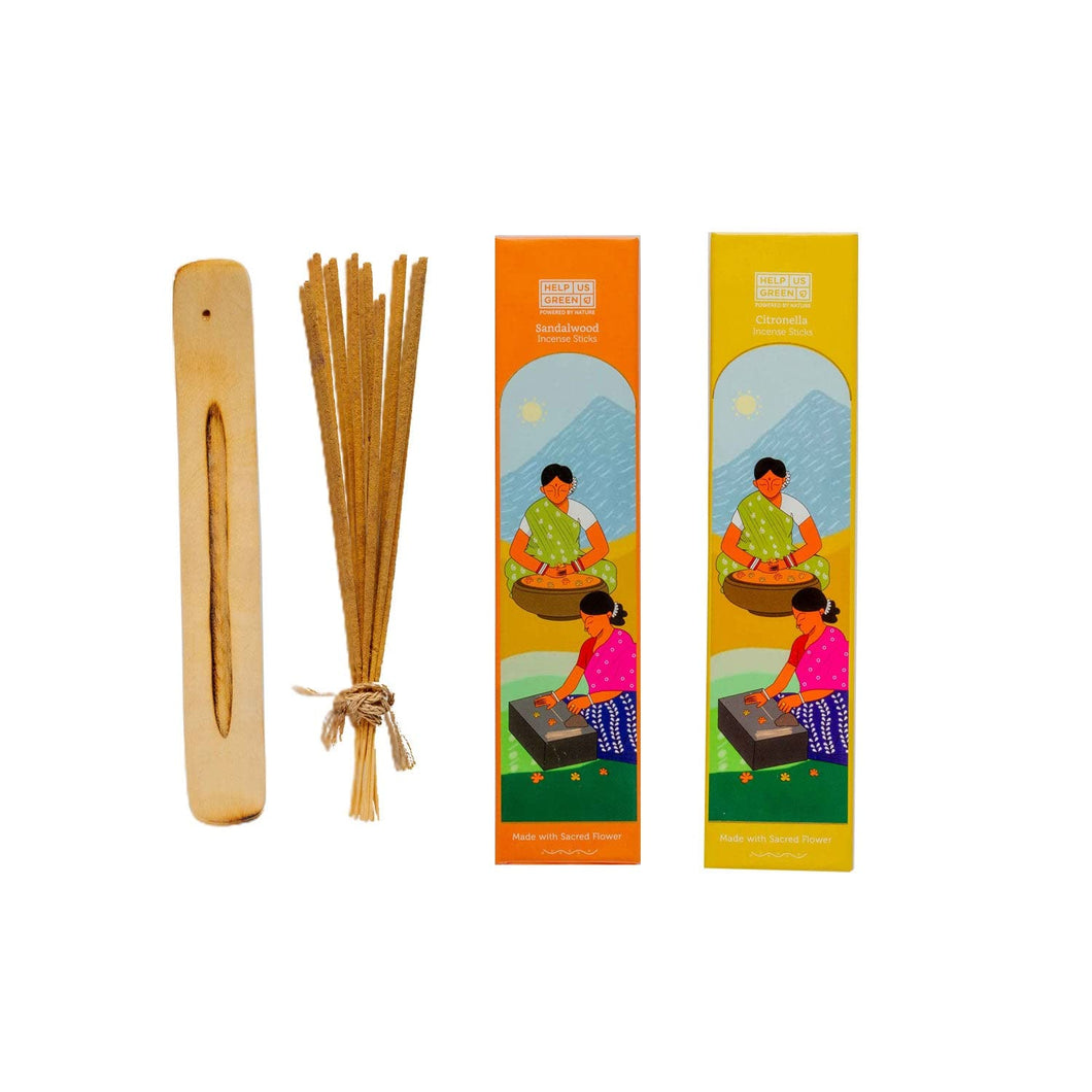 Natural Incense Sticks Citronella+Sandalwood Fragrance (2 Packs, 40 Sticks Per Pack) - HelpUsGreen