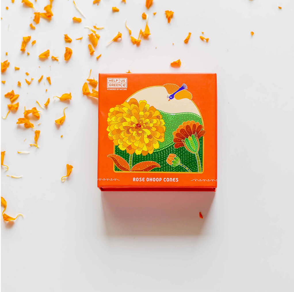 Rose Dhoop Cone for Natural Fragrance and Meditation – HelpUsGreen