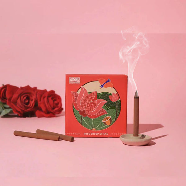 Help Us Green Natural (Gulab) Rose Dhoop Sticks (25 Sticks Pack of 1)