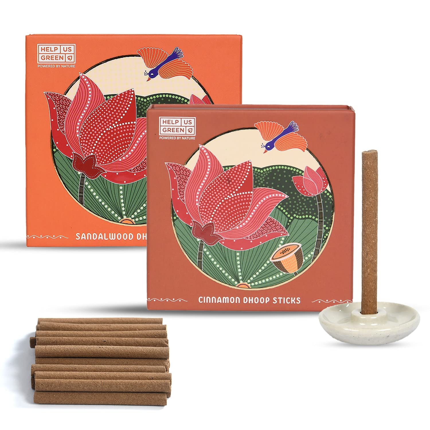 Natural Dhoop Sticks Fragrance (2 packs, 25 sticks per pack) - HelpUsGreen - Help Us Green