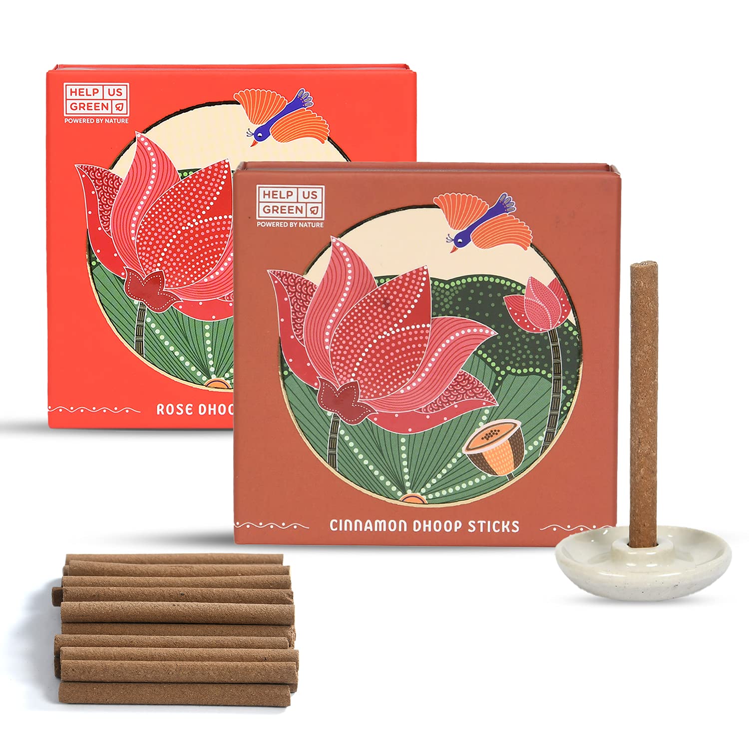 Natural Dhoop Sticks Fragrance (2 packs, 25 sticks per pack) - HelpUsGreen - Help Us Green