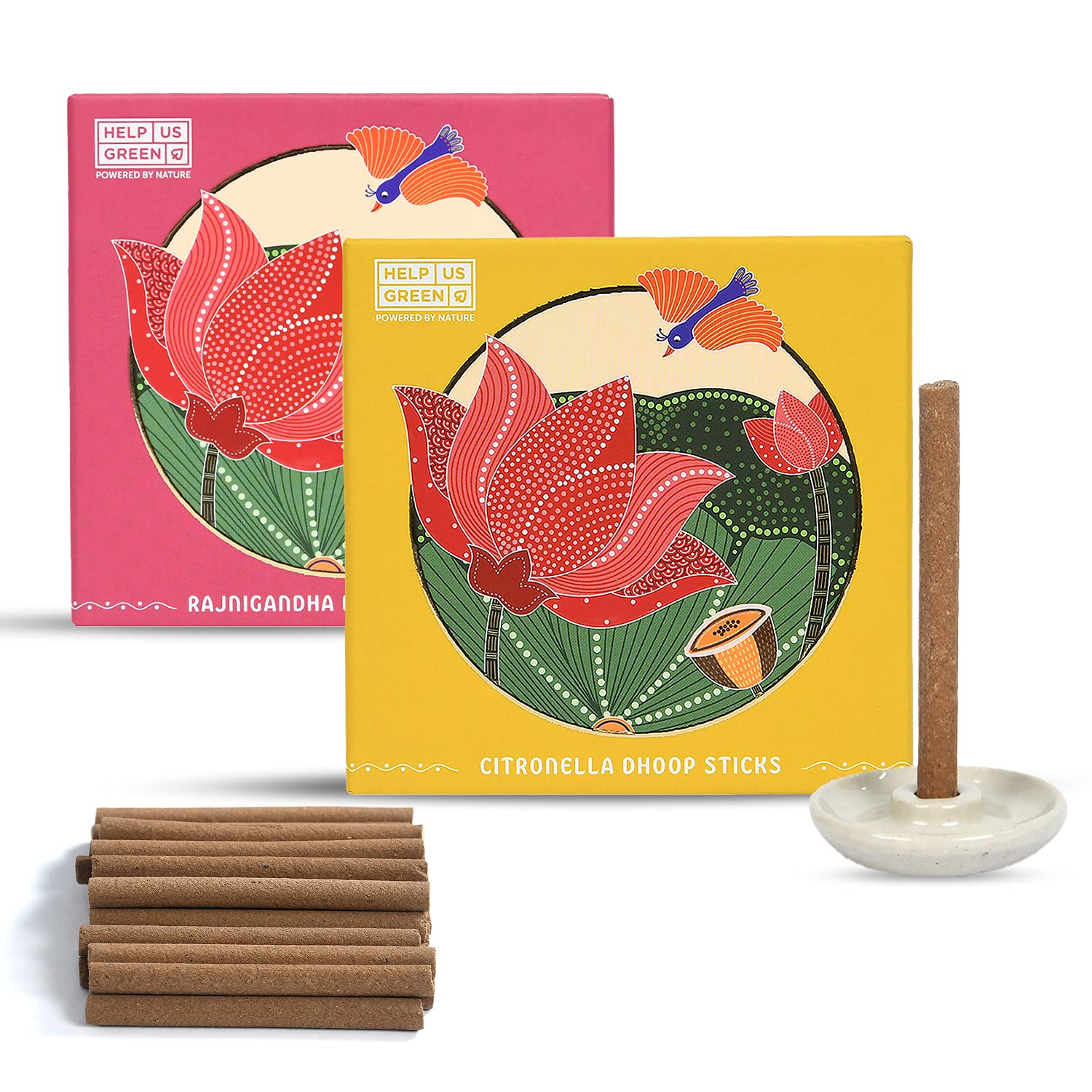 Natural Dhoop Sticks Fragrance (2 packs, 25 sticks per pack) - HelpUsGreen - Help Us Green