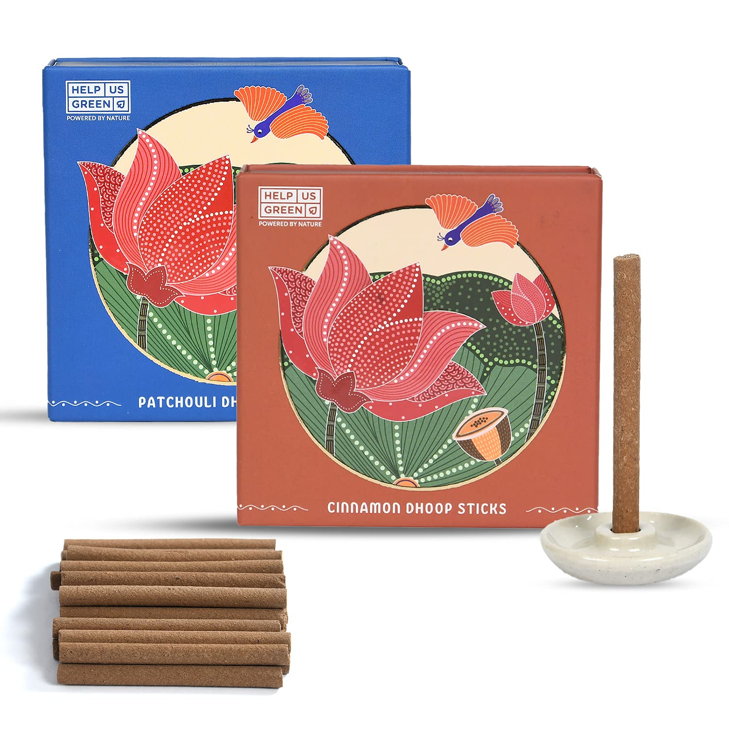 Natural Dhoop Sticks Fragrance (2 packs, 25 sticks per pack) - HelpUsGreen - Help Us Green
