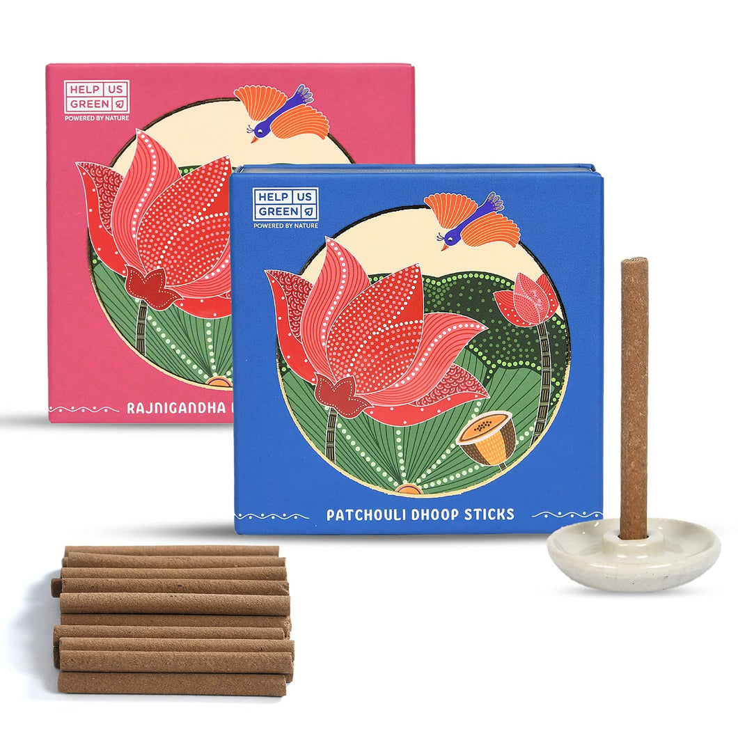 Natural Dhoop Sticks Fragrance (2 packs, 25 sticks per pack) - HelpUsGreen - Help Us Green