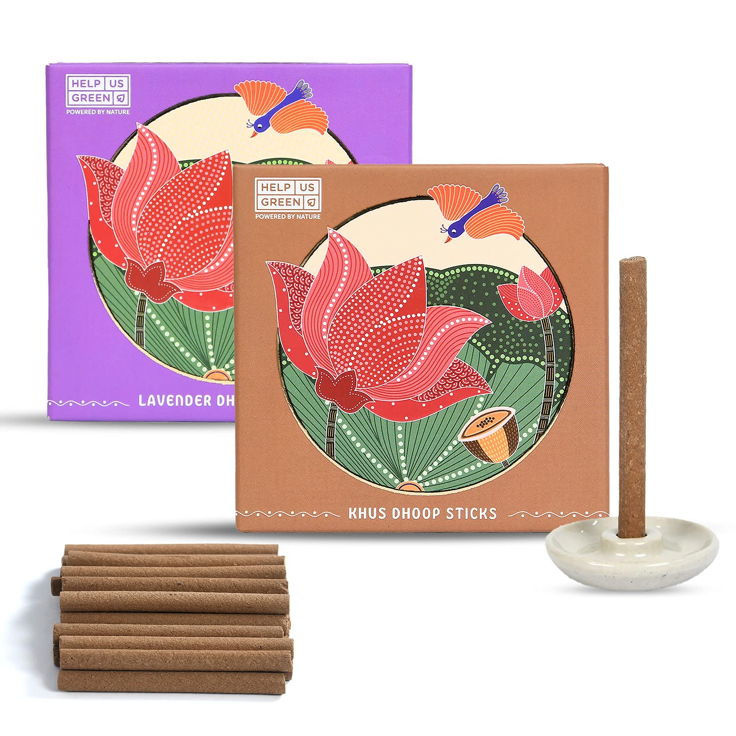 Natural Dhoop Sticks Fragrance (2 packs, 25 sticks per pack) - HelpUsGreen - Help Us Green