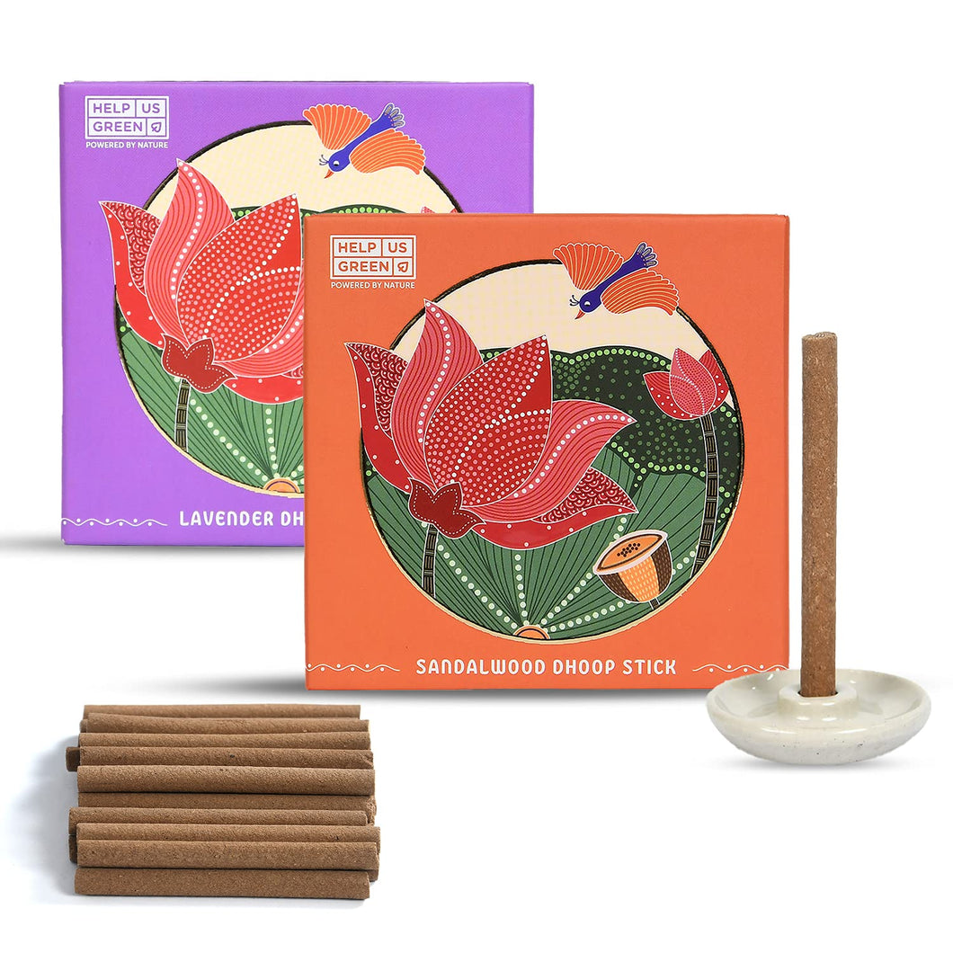 Natural Dhoop Sticks Fragrance (2 packs, 25 sticks per pack) - HelpUsGreen - Help Us Green