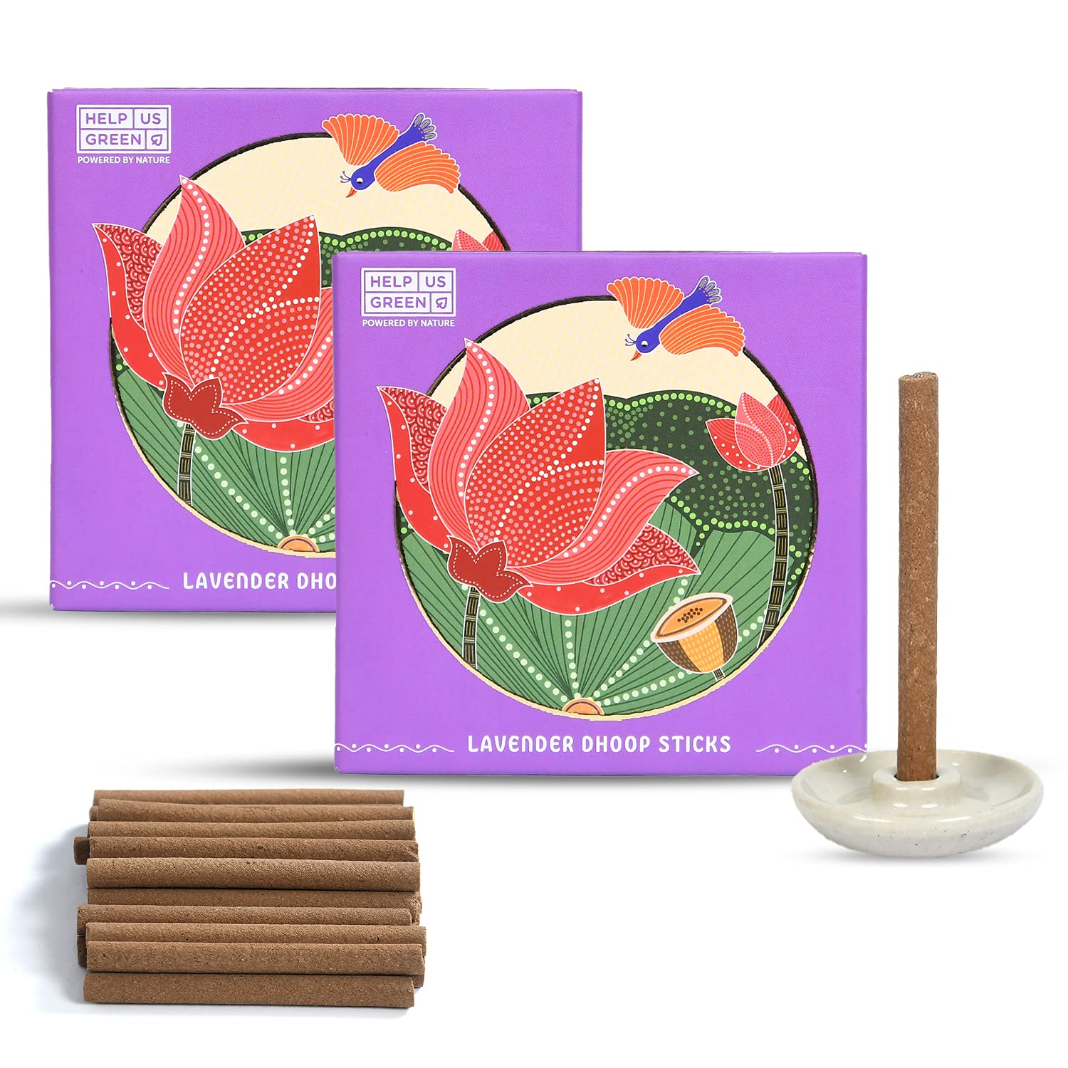 Natural Dhoop Sticks Fragrance (2 packs, 25 sticks per pack) - HelpUsGreen - Help Us Green