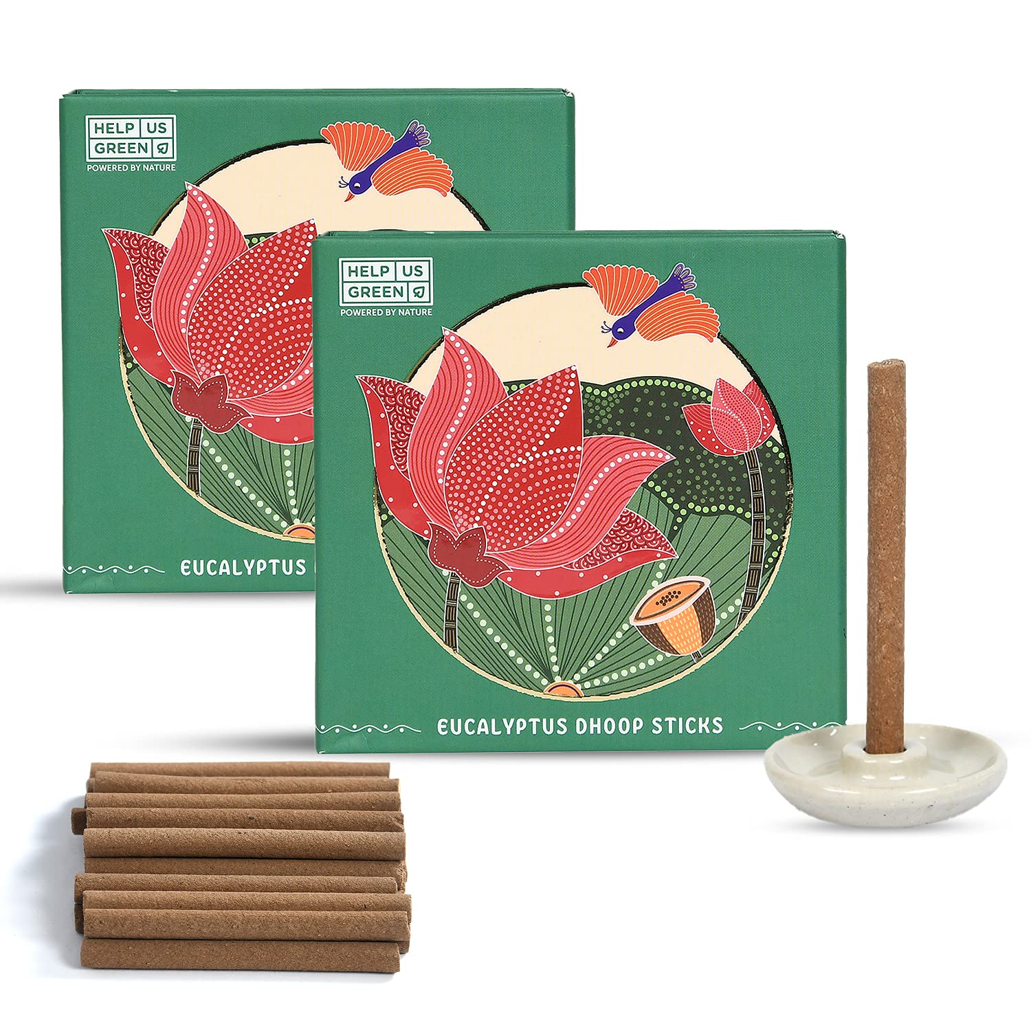 Natural Dhoop Sticks Fragrance (2 packs, 25 sticks per pack) - HelpUsGreen - Help Us Green