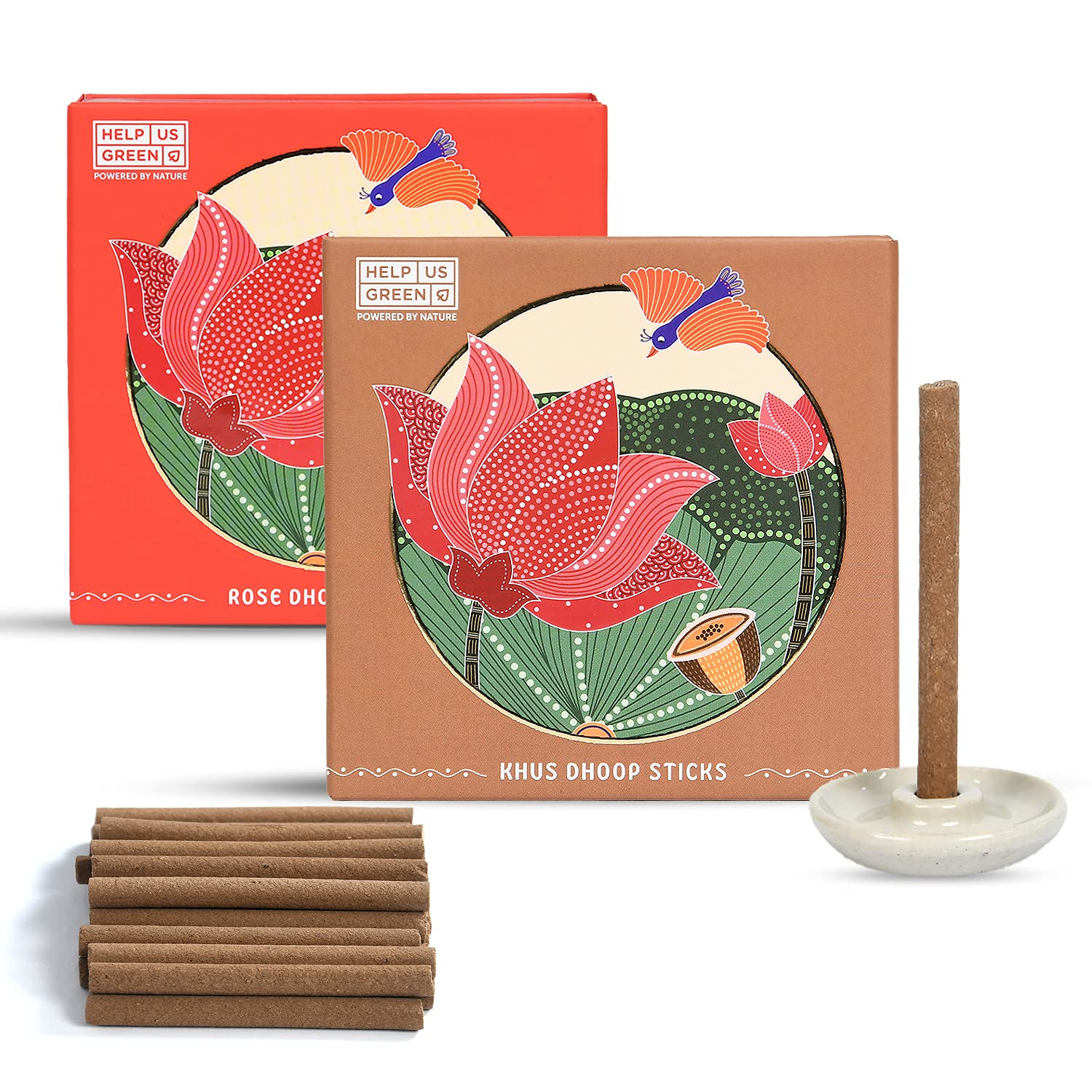 Natural Dhoop Sticks Fragrance (2 packs, 25 sticks per pack) - HelpUsGreen - Help Us Green