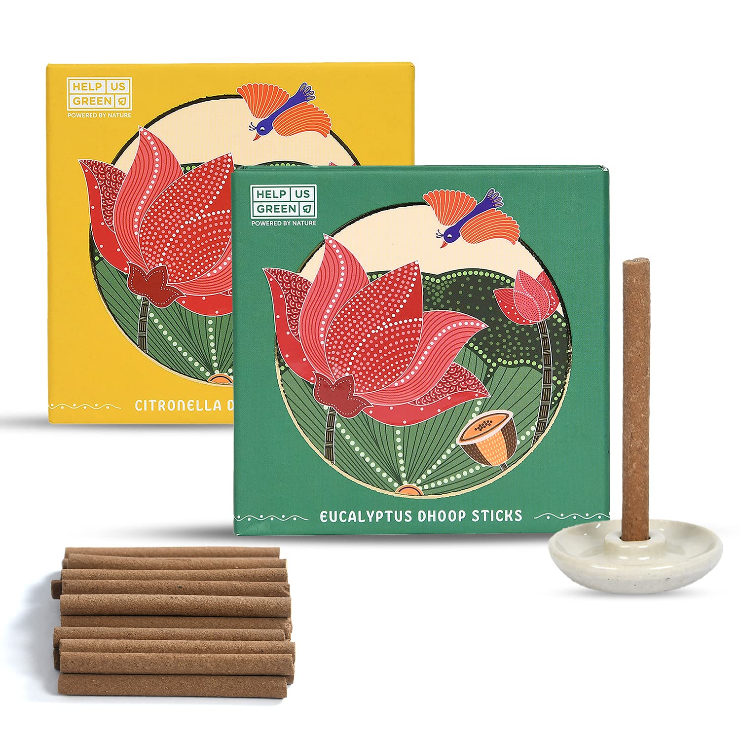 Natural Dhoop Sticks Fragrance (2 packs, 25 sticks per pack) - HelpUsGreen - Help Us Green