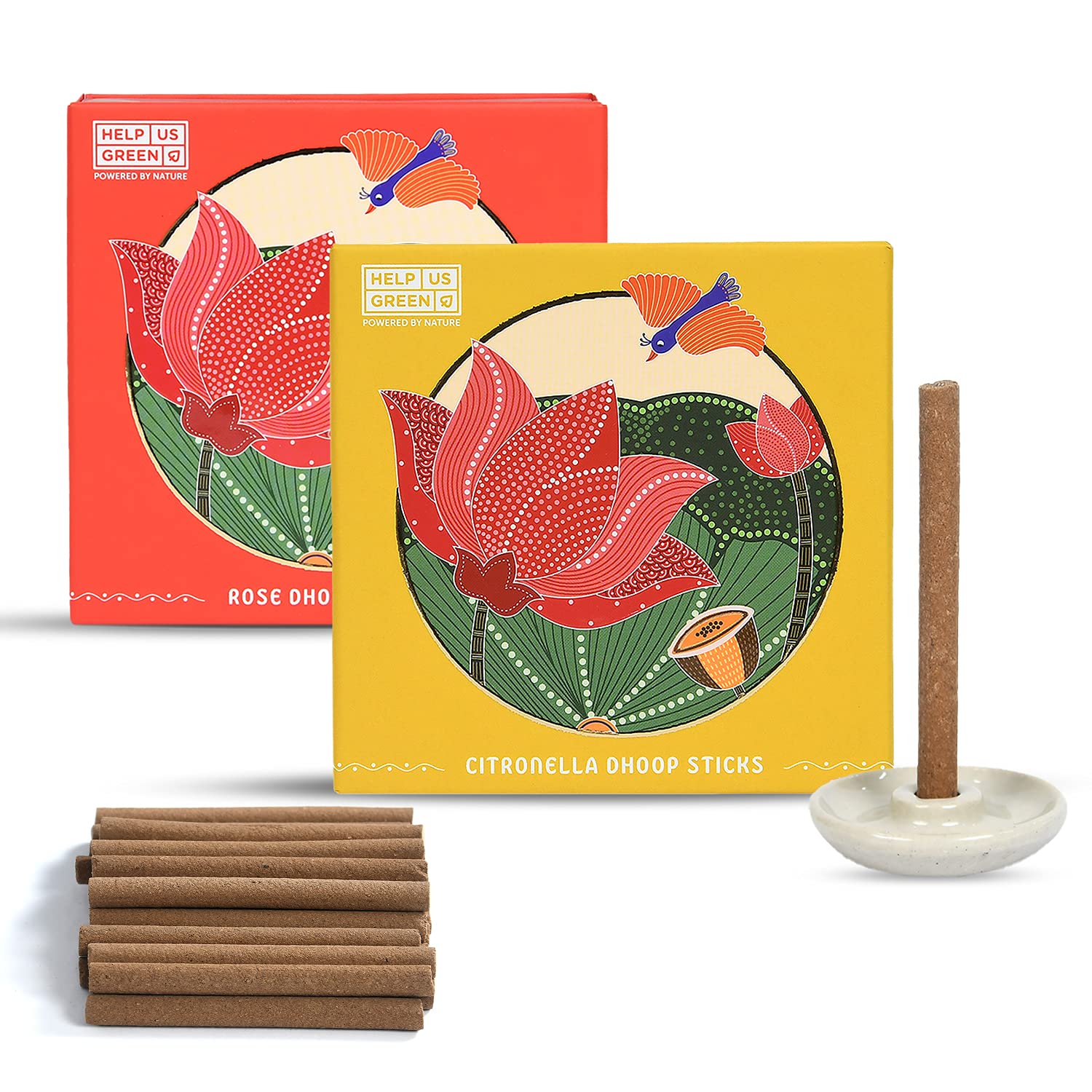 Natural Dhoop Sticks Fragrance (2 packs, 25 sticks per pack) - HelpUsGreen - Help Us Green