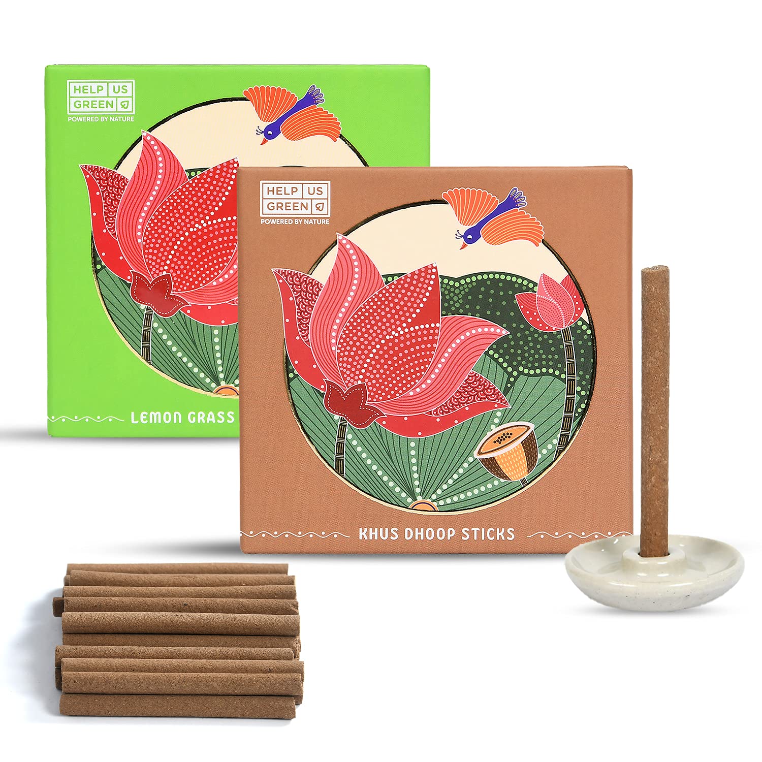 Natural Dhoop Sticks Fragrance (2 packs, 25 sticks per pack) - HelpUsGreen - Help Us Green