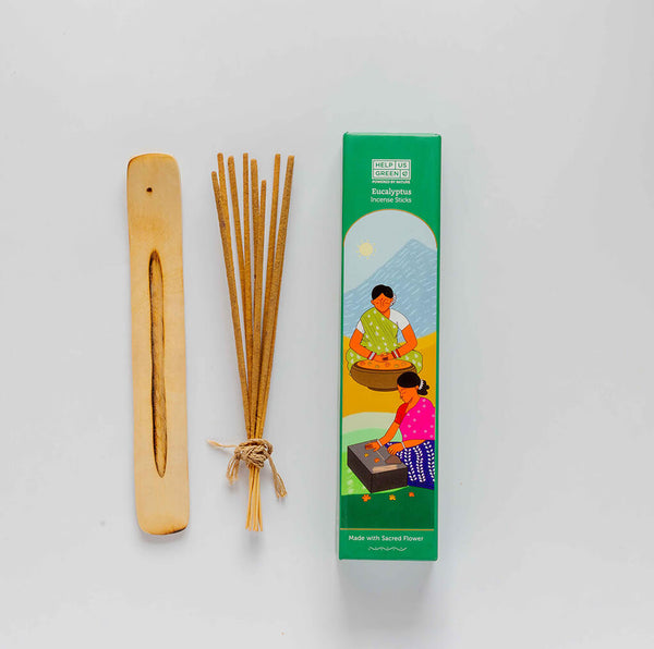 Help Us Green Natural eucalyptus incense sticks (40 Sticks, Pack of 1)